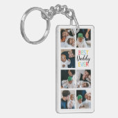 Cadeau voor vader 7 foto collage Beste papa ooit Sleutelhanger (Voorkant Links)