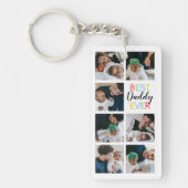 Cadeau voor vader 7 foto collage Beste papa ooit Sleutelhanger (Voorkant)