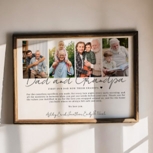 Cadeau voor vader en opa van kinderen en kleinkind poster