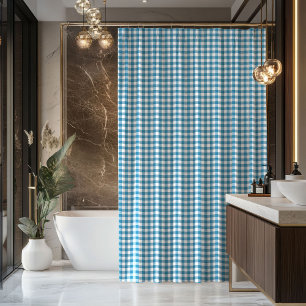 Cadeau voor vader marineblauwe en blauwe Schotse r Douchegordijn