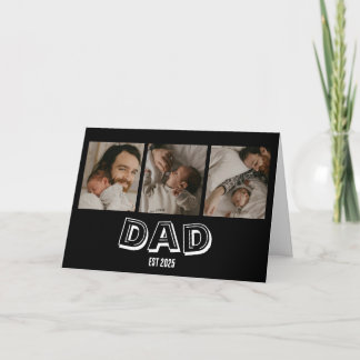 Cadeau voor vader met 3 foto's Aandenken voor vade Kaart