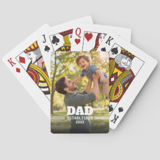 Cadeau voor vader met foto van vader en kind pokerkaarten