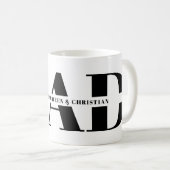 Cadeau voor vader met namen van kinderen koffiemok (Voorkant rechts)