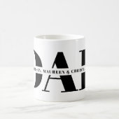 Cadeau voor vader met namen van kinderen koffiemok (Center)