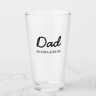Cadeau voor Vader met Namen van Kinderen Modern On Glas