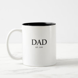 Cadeau voor vader ter gelegenheid van het nieuwe v tweekleurige koffiemok