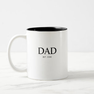 Cadeau voor vader ter gelegenheid van het nieuwe v tweekleurige koffiemok