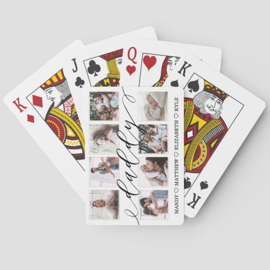 Cadeau voor vader | Vaderdag Foto Collage Papa Pokerkaarten (Achterkant)