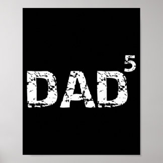 Cadeau voor vader van 5, vader van 5 wiskunde grap poster