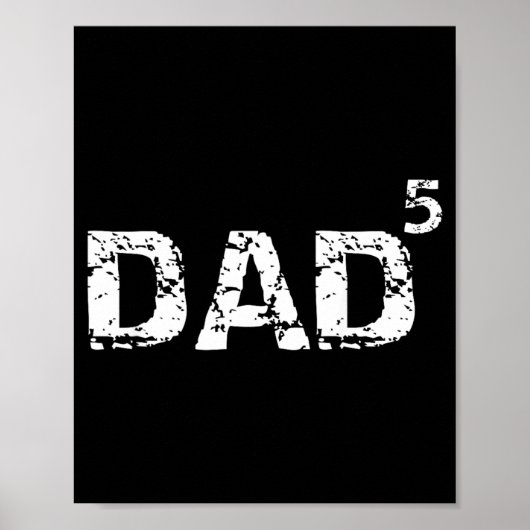 Cadeau voor vader van 5, vader van 5 wiskunde grap poster (Voorkant)