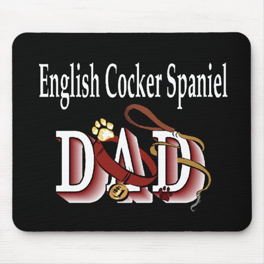 Cadeau voor vader van Engelse Cocker Spaniel Muismat (Voorkant)