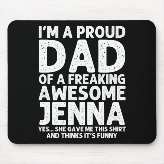 Cadeau voor vader van Jenna Vaderdag Funny Geperso Muismat (Voorkant)