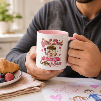 Cadeau voor vader van meisjes koffie mok met tekst