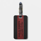 Cadeau voor Vader Zwart & Rood  Leer Bagagelabel (Achterkant verticaal)