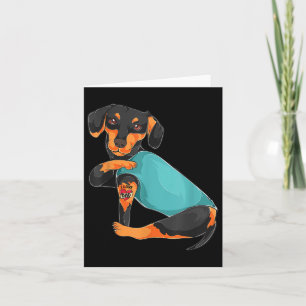 Cadeau voor Vaderdag Funny Dog Dad Dachshund Ik ho Kaart