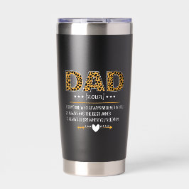 Cadeau voor Vaderdag met Luipaardprint en Definiti Geïsoleerde Drinkbeker