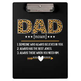 Cadeau voor Vaderdag met luipaardprint en definiti Klembord
