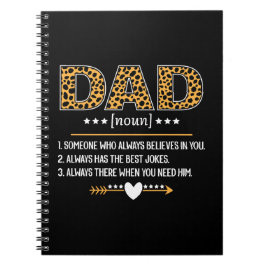 Cadeau voor Vaderdag met luipaardprint en definiti Notitieboek