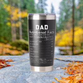 Cadeau voor Vaderdag met voedingsfeiten voor papa Geïsoleerde Drinkbeker