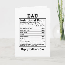Cadeau voor Vaderdag met voedingsfeiten voor papa Kaart