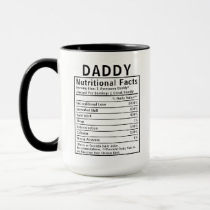 Cadeau voor vaderdag met voedingsfeiten voor papa mok