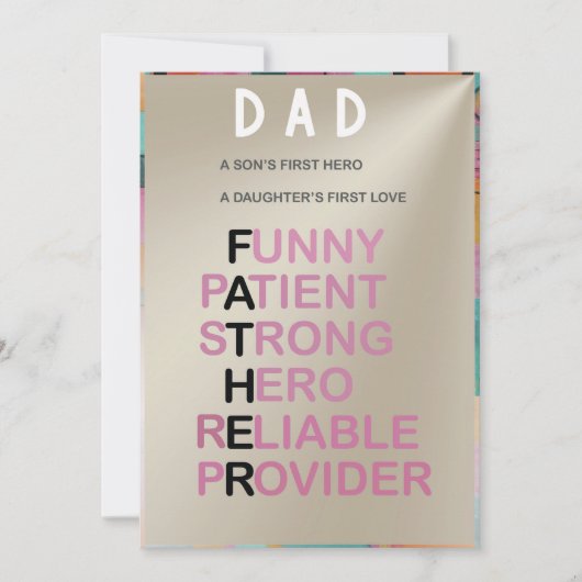 Cadeau voor Vaderdag of Vaderdagkaart Feestdagenkaart (Voorkant)