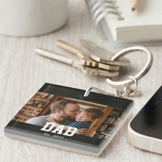 Cadeau voor Vaderdag omdat Vader is Vader Geword Sleutelhanger