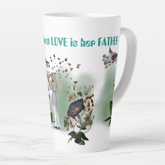 Cadeau voor Vaderdag van de dochter Latte Mok (Rechterhoek)