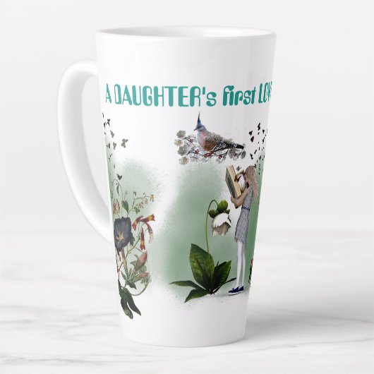 Cadeau voor Vaderdag van de dochter Latte Mok (Linkerhoek)