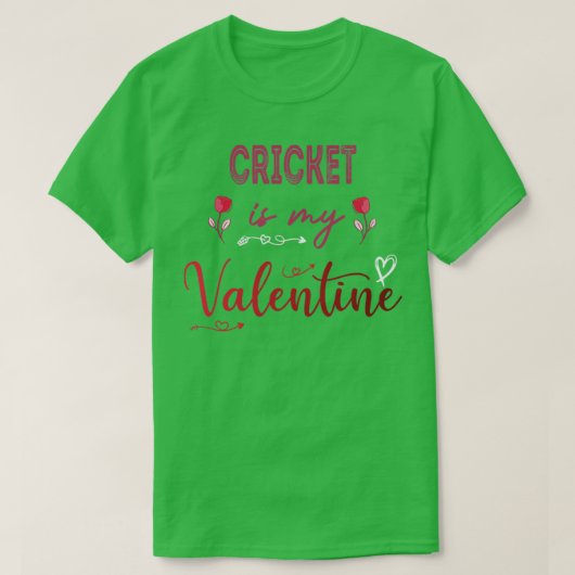 cadeau voor valentijn voor cricketliefhebbers van  t-shirt (Design voorkant)