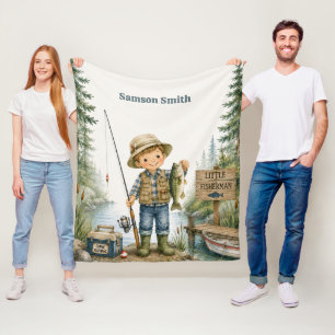 Cadeau voor verjaardagsfeestje van kleine visser fleece deken