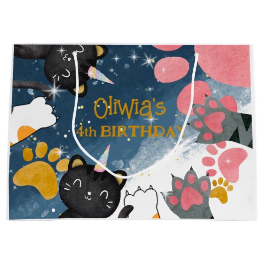 cadeau voor verjaardagsgeschenk voor magische cati groot cadeauzakje (Voorkant)