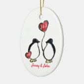 cadeau voor verloving van Penguin Keramisch Ornament (Links)