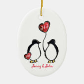 cadeau voor verloving van Penguin Keramisch Ornament (Voorkant)