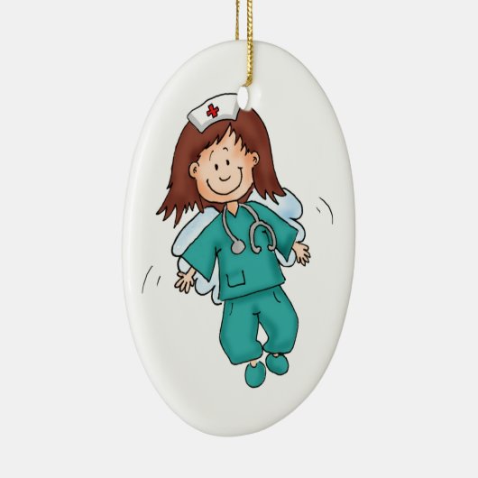 Cadeau voor verpleegkundigen - Personaliseren met  Keramisch Ornament (Rechts)