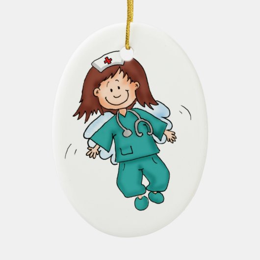 Cadeau voor verpleegkundigen - Personaliseren met  Keramisch Ornament (Voorkant)