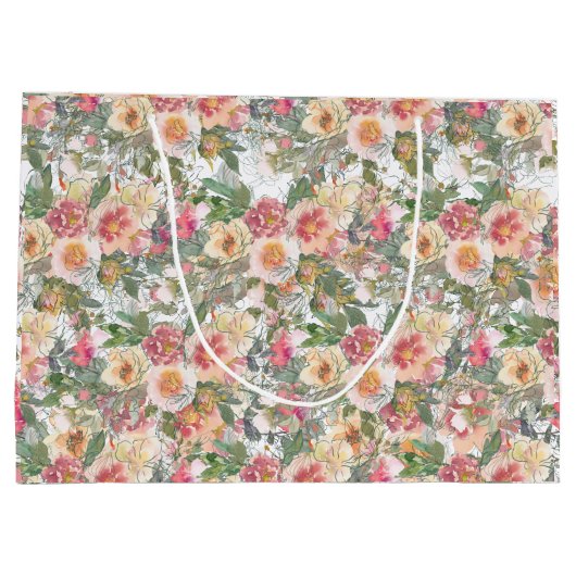 cadeau voor verse bloemen groot cadeauzakje (Achterkant)