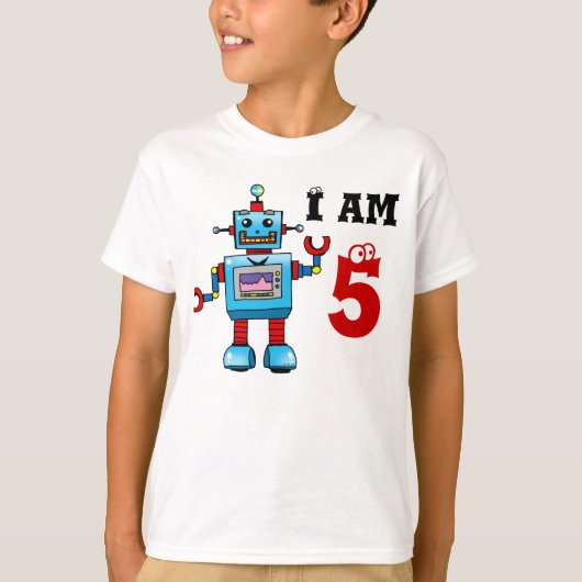 cadeau voor vijfjarig jongetje - robot t-shirt (Voorkant)