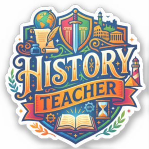 Cadeau voor vintage docent Geschiedenisleraar Sticker