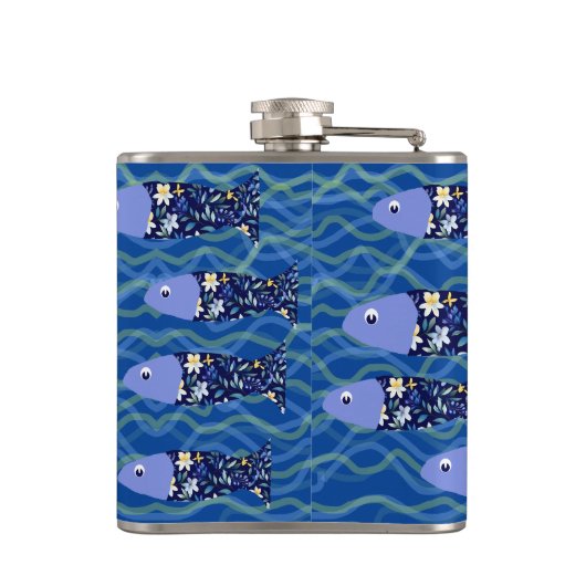 Cadeau voor visliefhebber heupfles (Achterkant)