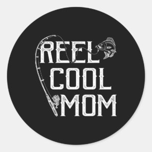 Cadeau voor visliefhebber Reel Cool Moeder Visser Ronde Sticker