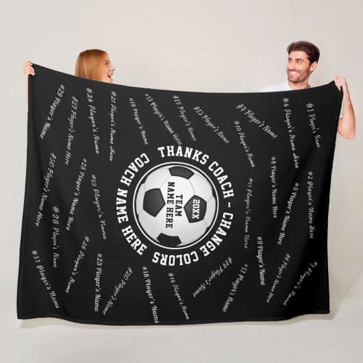 Cadeau voor Voetbal coach Uw KLEUREN en TEKST Fleece Deken (In situ)