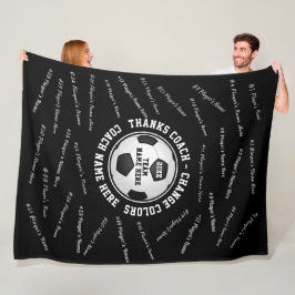 Cadeau voor Voetbalcoach Uw KLEUREN en TEKST Fleece Deken