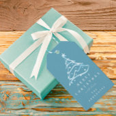 Cadeau voor vrolijk kerstfeest Nieuw jaar Blauw Cadeaulabel