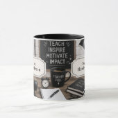 Cadeau voor waardering leraar Zwart & Wit Mok (Midden)