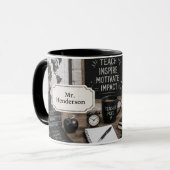 Cadeau voor waardering leraar Zwart & Wit Mok (Voorkant links)