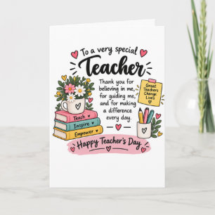 Cadeau voor waardering van leraren Gelukkige Dag Kaart