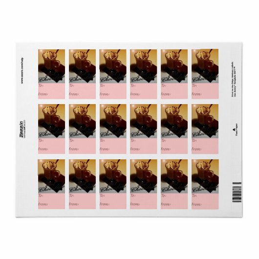 cadeau voor warme chocolade label (Full Sheet)