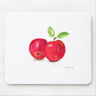 cadeau voor waterverf van rode appels muismat
