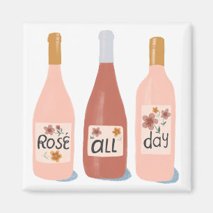 cadeau voor wijnliefhebbers op de hele dag roos magneet